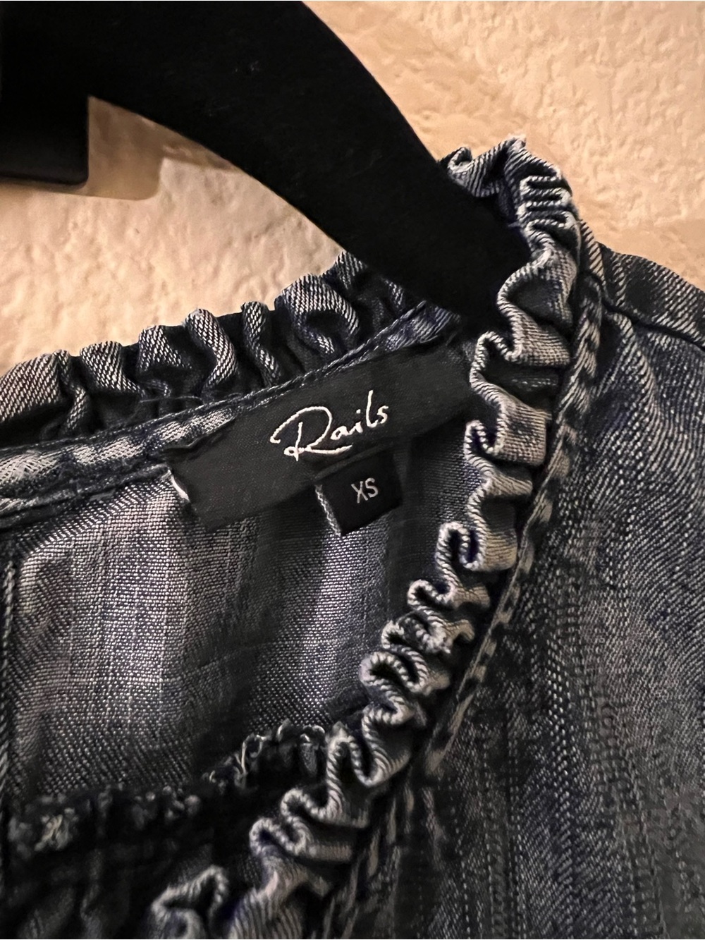 Rails Filomena Ruffled Chambray Top - Denim Blue - Picture 2 of 5